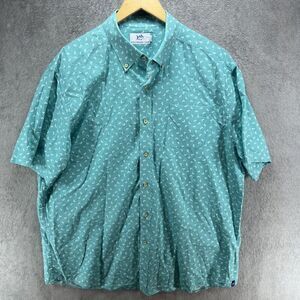 Southern Tide‎ Mens Shirt Sz XL Fish Toss Short Sleeve Linen Blend Tidal Wave